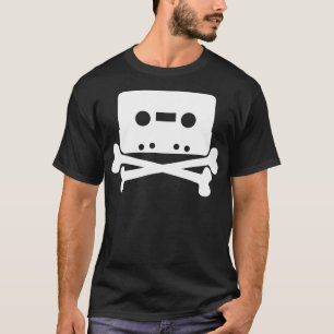Camiseta Vintage retro Cassette Tape Skull e Crossbones