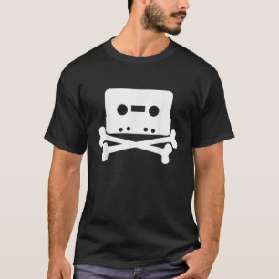 Camiseta Vintage retro Cassette Tape Skull e Crossbones T