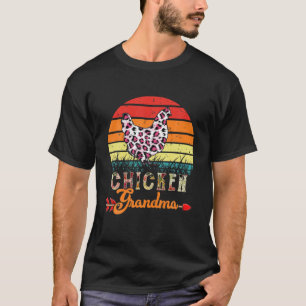 Camiseta Vintage Retro Chicken Avó Flores Leopardo Chic