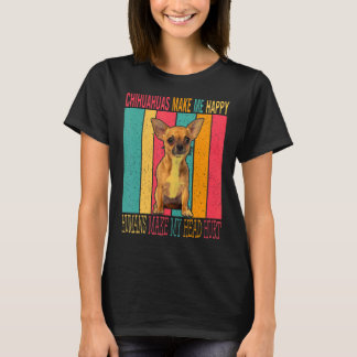 Camiseta Vintage Retro Chihuahuas Faz Humanos Felizes Fazer