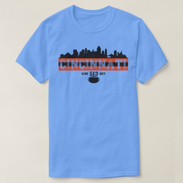 Camiseta Vintage Retro Cincinnati Skyline 513 (Frente do Design)
