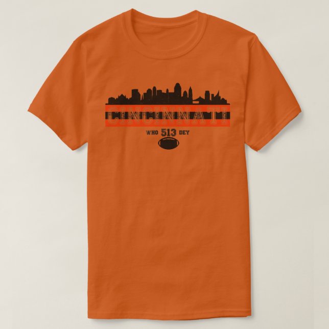 Camiseta Vintage Retro Cincinnati Skyline 513 Futebol (Frente do Design)