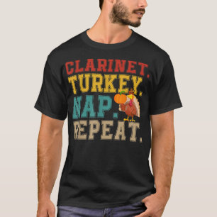 Camiseta Vintage Retro Clarinet Turnap Repito Instrumen