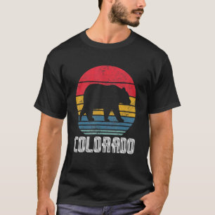 Camiseta Vintage Retro Co Colorado, Homens De Urso Em Desca