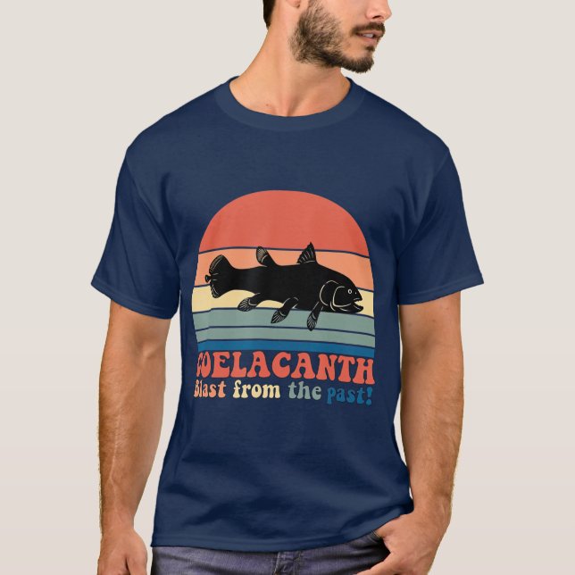 Camiseta Vintage Retro Coelacanth Silhouset (Frente)