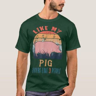 Camiseta Vintage Retro Como Meu Porco E Talvez Como 3 Pesso