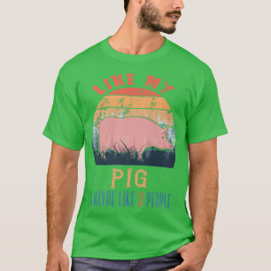 Camiseta Vintage Retro Como Meu Porco E Talvez Como 3 Pesso