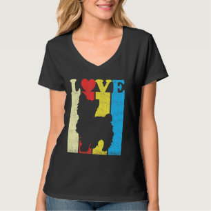 Camiseta Vintage Retro Cores I Love My Yorkie Dog 1