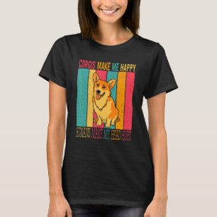 Camiseta Vintage Retro Corgês Fazer Humanos Felizes Fazer C