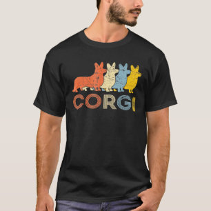 Camiseta Vintage Retro Corgi Dog Para Homens