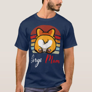 Camiseta Vintage Retro Corgi Mãe, Cachorro Corgi Mãe Sobres