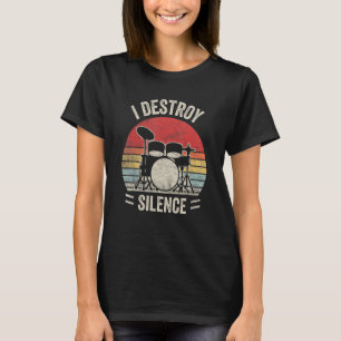 Camiseta Vintage Retro Cute Drum Set Rocker Music Percussio