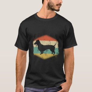 Camiseta Vintage Retro Dachshund Silhouette Proprietário do