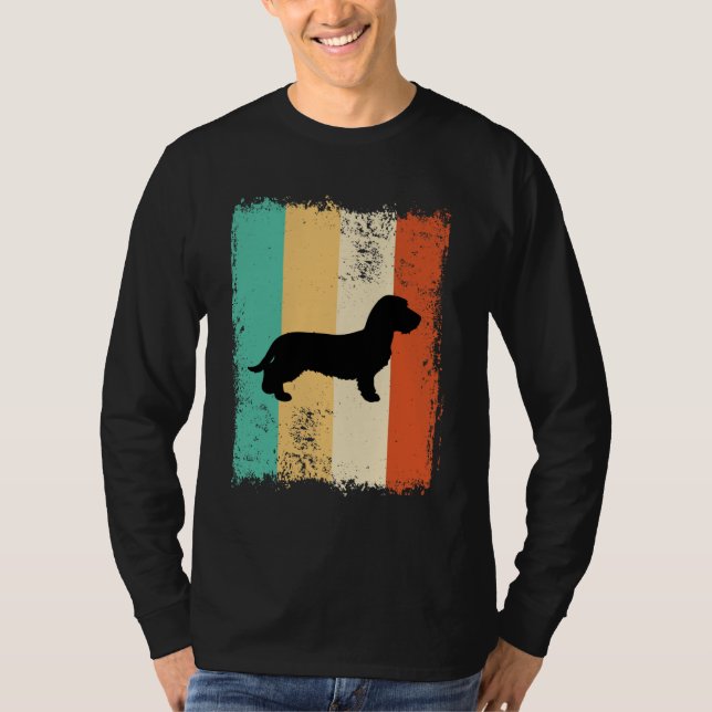 Camiseta Vintage Retro Dachshund Wirehaired (Frente)