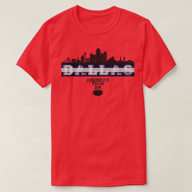 Camiseta Vintage Retro Dallas Skyline 214 (Frente do Design)