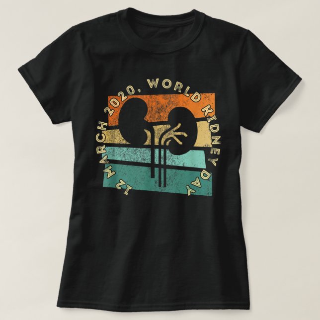Camiseta Vintage Retro Design WORLD KIDNEY DAY (Frente do Design)