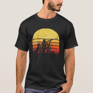 Camiseta Vintage Retro Duck Hunter Silhouette Sun D