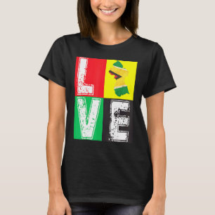 CAMISETA VINTAGE RETRO EU AMO GUYANA FLAG MAPA PARA GUIANÊS