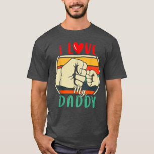 Camiseta Vintage Retro Eu Amo Meu Pai Correspondendo Fath F