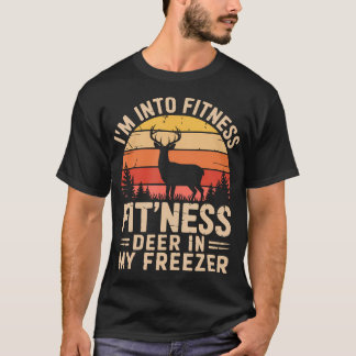 Camiseta Vintage Retro EU Estou Em Forma Fit'Ness Veado Em