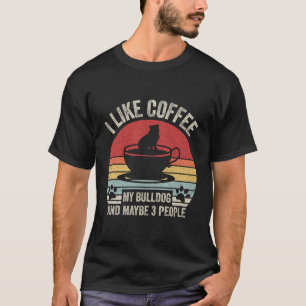 Camiseta Vintage Retro Eu Gosto De Café Meu Buldogue E Talv