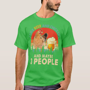 Camiseta Vintage Retro Eu Gosto De Cerveja E Galinhas Talve