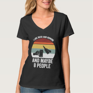 Camiseta Vintage Retro Eu Gosto de Cerveja e Remo e Talvez