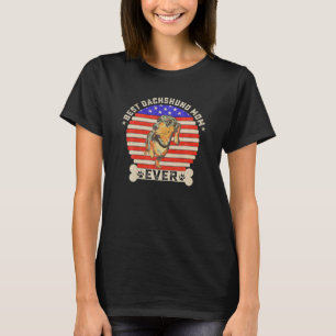 Camiseta Vintage Retro EUA Flag Melhor Dachshund Mãe Nunca