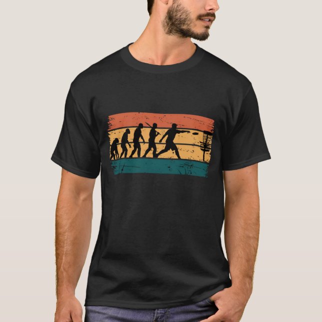 Camiseta Vintage Retro Evolution Disc Golf Flying Disc      (Frente)