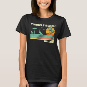 Camiseta Vintage Retro Familiar Férias Hawaii Tunneis Beach