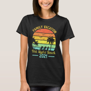 Camiseta Vintage Retro Family Vacation 2021 Florida Fort My