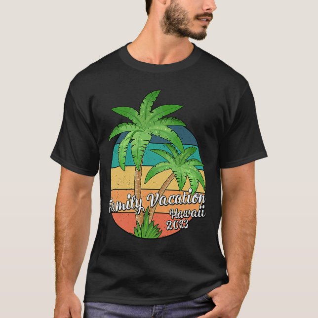 Camiseta Vintage Retro Family Vacation 2023 Hawaii Beach (Frente)