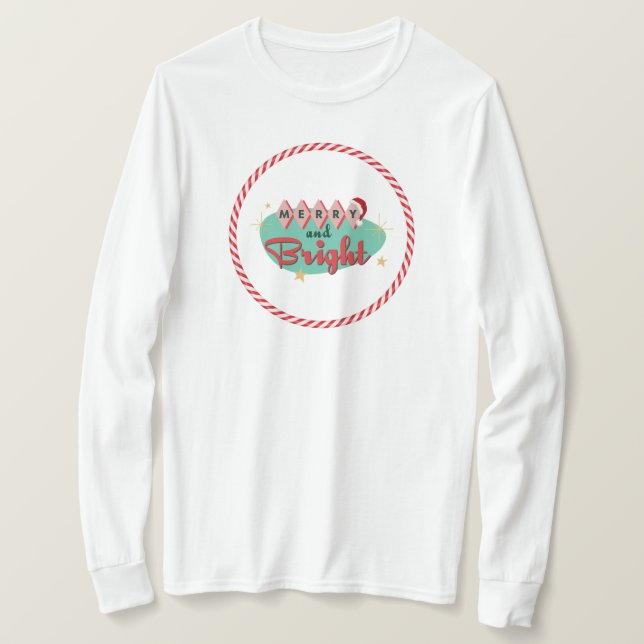 Camiseta Vintage/Retro Feliz e Brilho (Frente do Design)