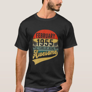 Camiseta Vintage Retro Fevereiro De 1955 67º Aniversário