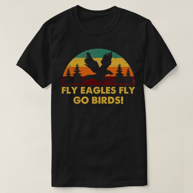 Camiseta Vintage Retro Fly Eagles Voa Aves (Frente do Design)