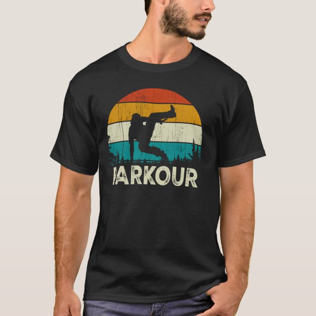 Camiseta Vintage Retro Free Runner Traceur Par (Frente)