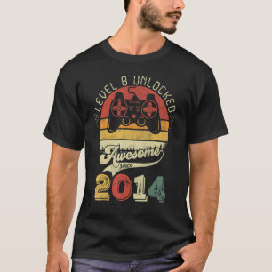 Camiseta Vintage Retro Gamer Nível 8 Desbloqueado Incrível 