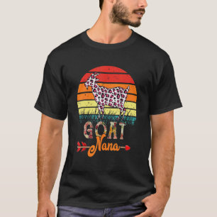 Camiseta Vintage Retro Goat Nana Flowers Leopard Goat Mothe