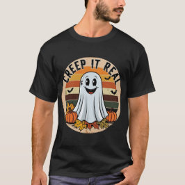 Camiseta Vintage Retro Halloween Ghost "Creep It Real"!