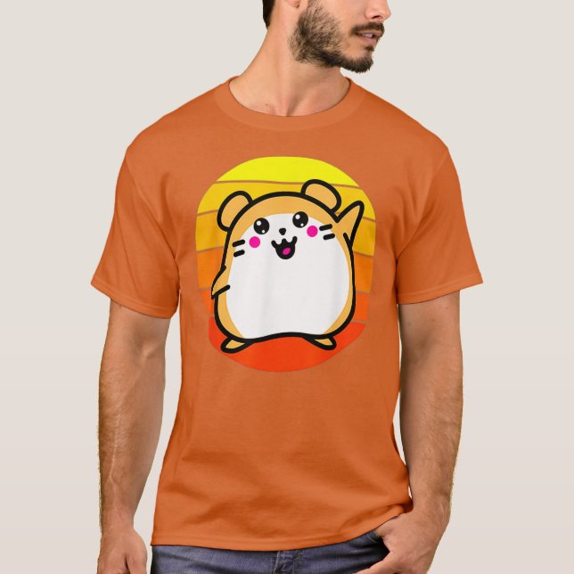 Camiseta Vintage Retro Hamster Sunset Hamster Lover Tee (Frente)