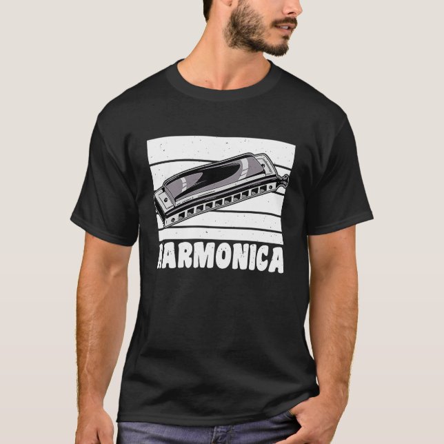 Camiseta Vintage Retro Harmonica 1 (Frente)
