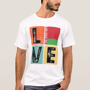 Camiseta Vintage Retro I Love Belarus Flag for Belarus P