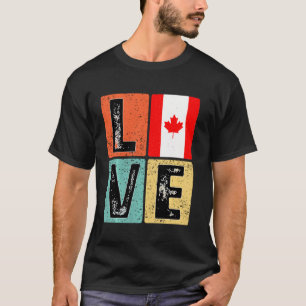 Camiseta Vintage Retro I Love Canada Flag For Canadian Prid