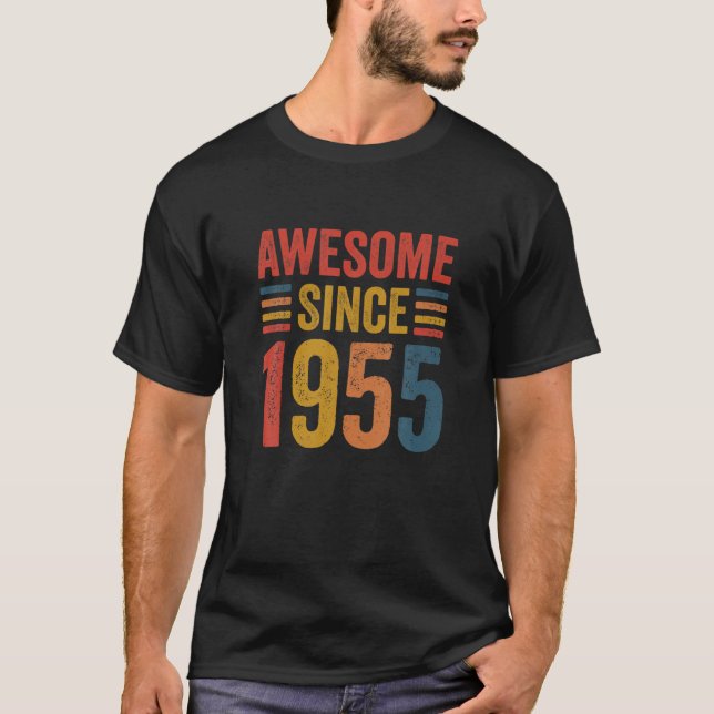 Camiseta Vintage Retro Incrível Desde 1955 67º Aniversário  (Frente)