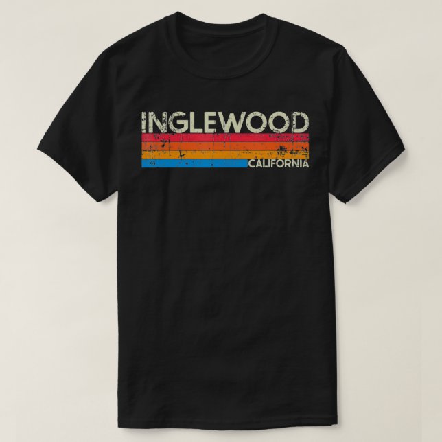 Camiseta Vintage Retro Inglewood California em apuros (Frente do Design)