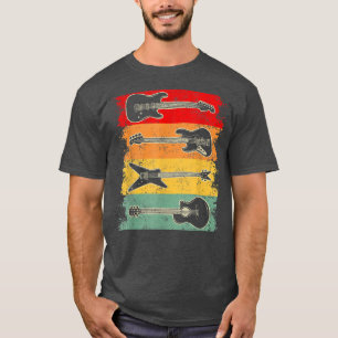 Camiseta Vintage Retro Instrumento Musical Men Women Guitar