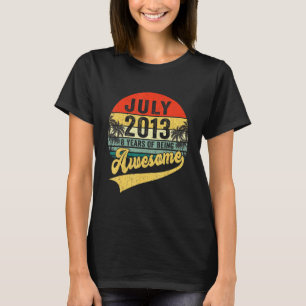 Camiseta Vintage Retro Julho 2013 8º Aniversário 8 Anos de