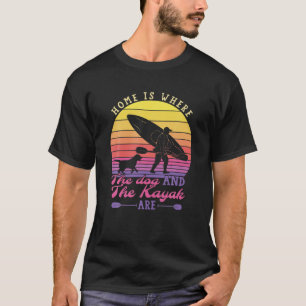 Camiseta Vintage Retro Kayak Dog Lovers Para Kayaker