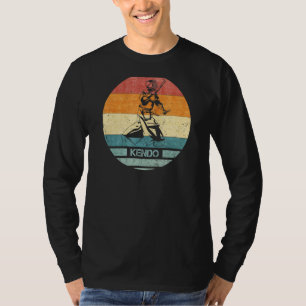 Camiseta Vintage Retro Kendo Aikido Shinai Sword Silhouette