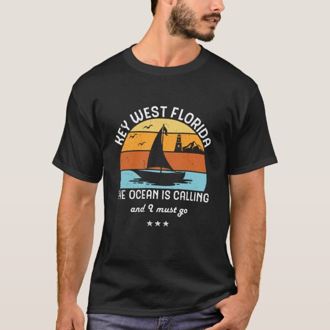 Camiseta Vintage Retro Key West Florida - Navegação (Frente)